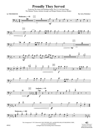 Proudly They Served: 1st Trombone