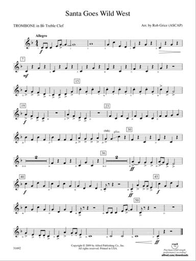 Santa Goes Wild West: (wp) 1st B-flat Trombone T.C.
