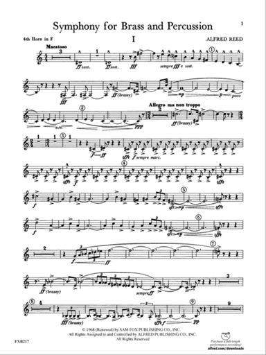 Symphony for Brass and Percussion: 4th F Horn
