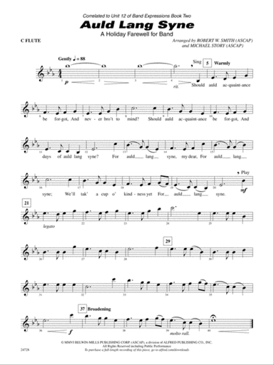 Auld Lang Syne (A Holiday Farewell for Band): Flute