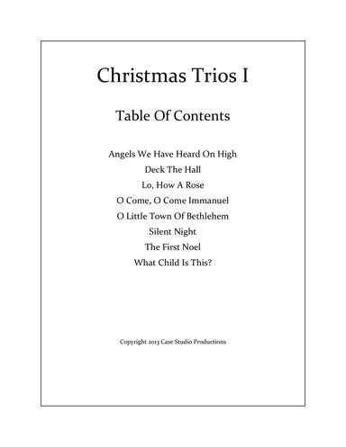 Christmas Trios I - violin, viola, cello