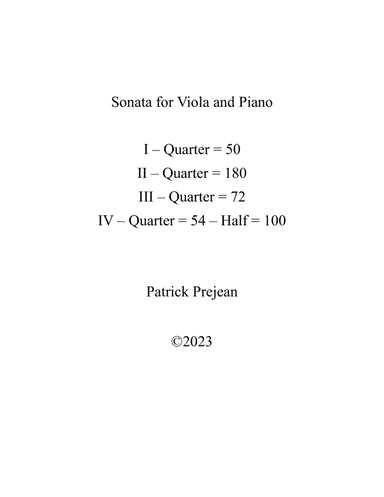 Sonata for Viola and Piano