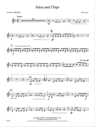 Salsa and Chips: 1st B-flat Clarinet