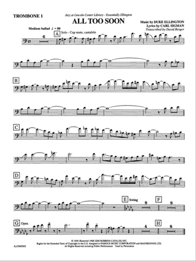 All Too Soon: 1st Trombone