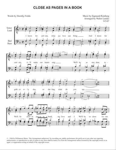 Close As Pages In A Book