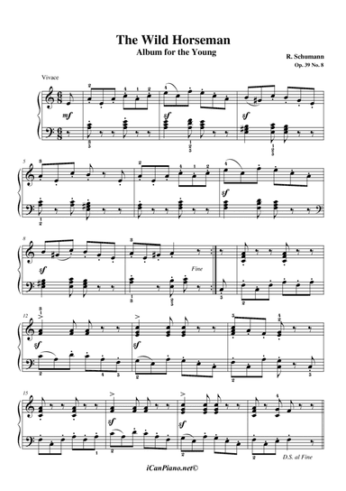 Schumann Op. 68 No. 8 'The Wild Horseman' Album of the young