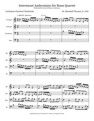 Intermezzi Ambrosiano for Brass Quartet