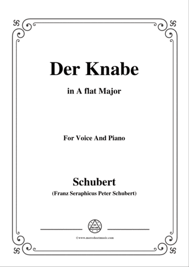 Schubert-Der Knabe,in A flat Major,for Voice&Piano