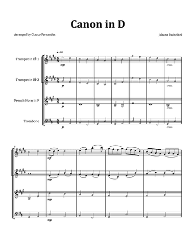 Canon by Pachelbel - Brass Quartet