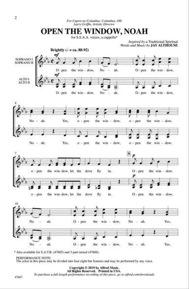 Open the Window, Noah