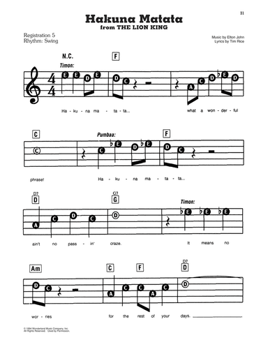 Hakuna Matata (from The Lion King)
