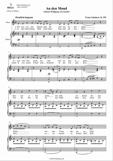 An den Mond (D. 259) (C Major)