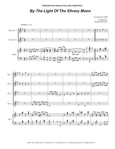 By The Light Of The Silvery Moon (French Horn Quartet and Piano)