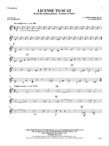 License to Scat (from the motion picture License to Wed): Vibraphone