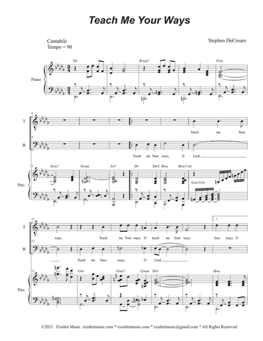 Teach Me Your Ways (2-part choir - (TB)