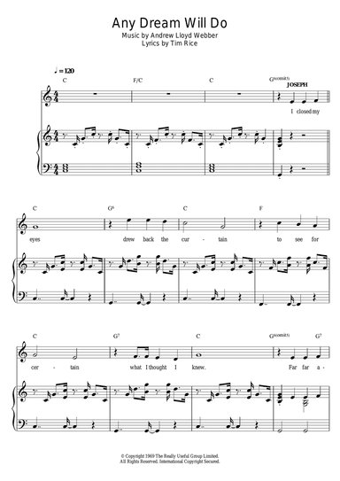 Any Dream Will Do (from Joseph And The Amazing Technicolor Dreamcoat)