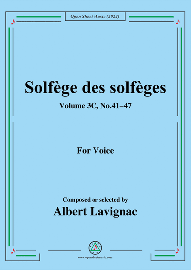 Lavignac-Solfege des solfeges,Volum 3C No.41-48,for Voice