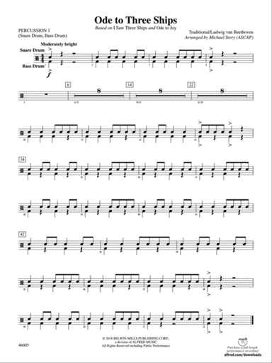Ode to Three Ships: 1st Percussion