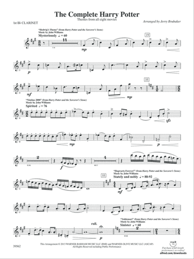 The Complete Harry Potter: 1st B-flat Clarinet