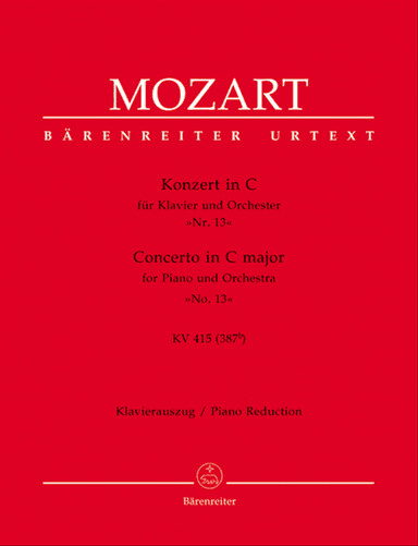 Concerto for Piano and Orchestra, No. 13 C major, KV 415 (387b)
