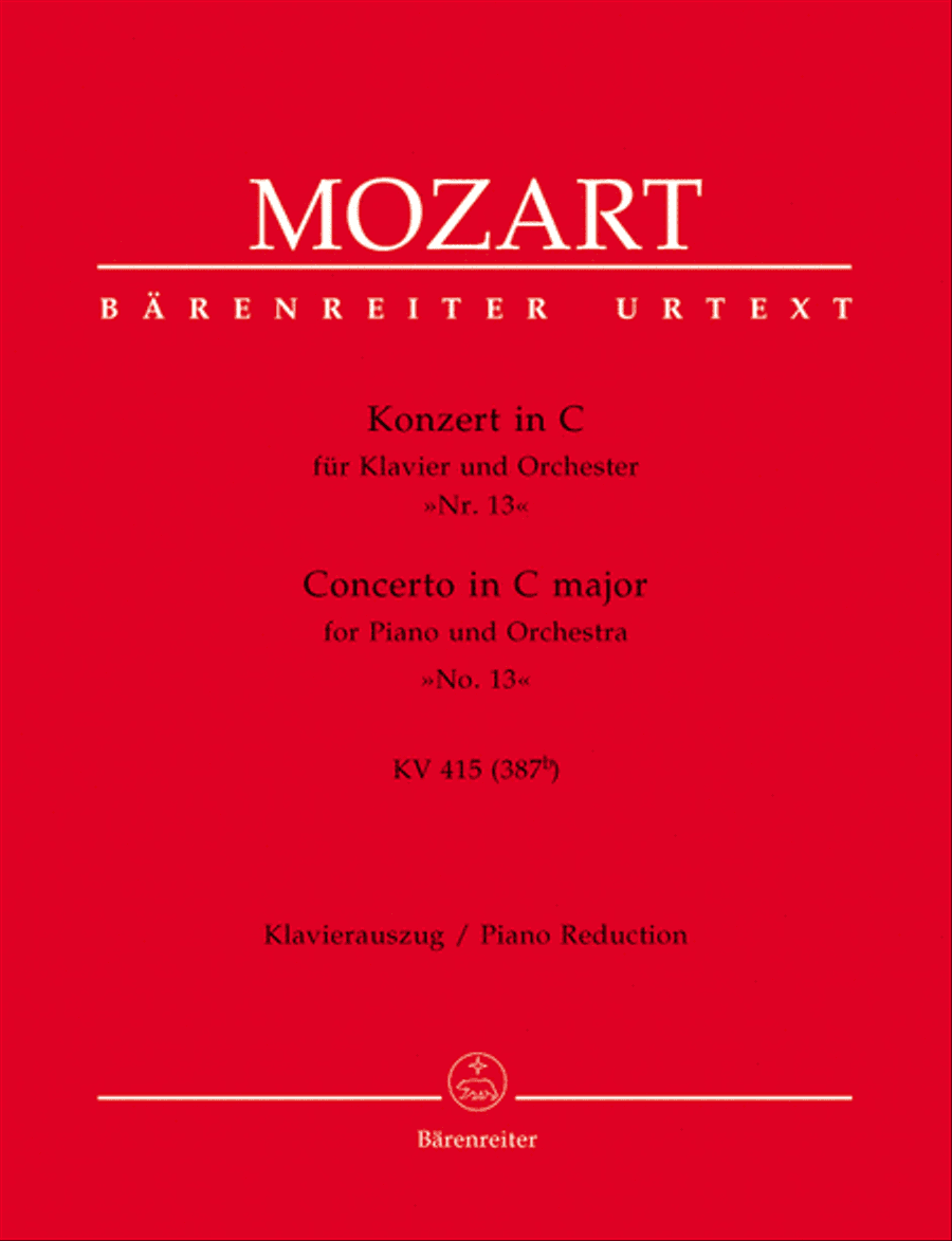 Concerto for Piano and Orchestra, No. 13 C major, KV 415 (387b)