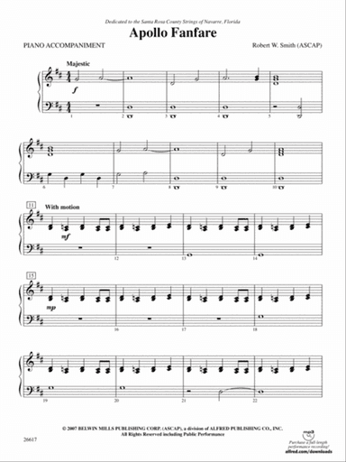 Apollo Fanfare: Piano Accompaniment