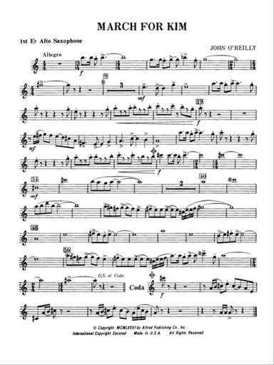 March for Kim: E-flat Alto Saxophone
