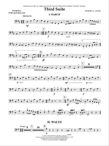Third Suite (I. March, II. Waltz, III. Rondo): (wp) E-flat Tuba B.C.