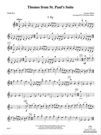 Themes from St. Paul's Suite: 1st Violin