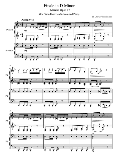Finale Opus 17 in D Minor - Alkan - for Piano four hands