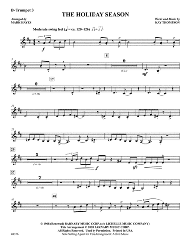 The Holiday Season: 3rd B-flat Trumpet