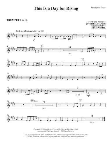 This Is a Day for Rising - Bb Trumpet 2
