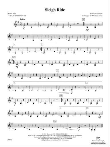 Sleigh Ride: (wp) E-flat Tuba T.C.