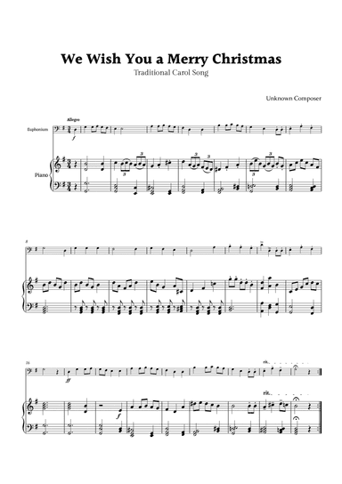 We Wish you a Merry Christmas for Euphonium and Piano