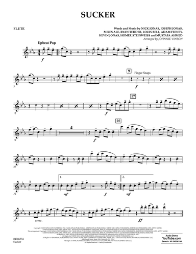 Sucker (arr. Johnnie Vinson) - Flute