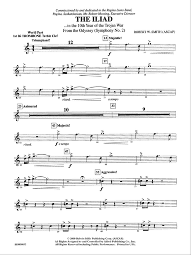 The Iliad (from The Odyssey (Symphony No. 2)): (wp) 1st B-flat Trombone T.C.
