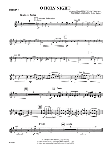 O Holy Night: 1st F Horn