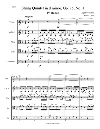 String Quintet in d minor, Op. 25, No. 1, Movement 4