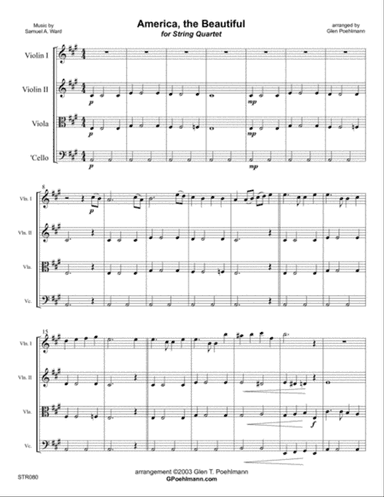 AMERICA THE BEAUTIFUL for STRING QUARTET