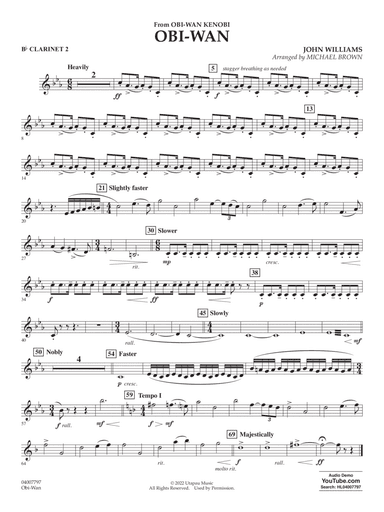 Obi-Wan (arr. Michael Brown) - Bb Clarinet 2