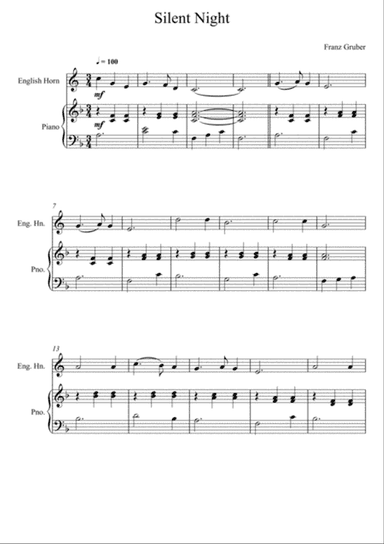 Franz Gruber - Silent Night F Key (English Horn Solo)