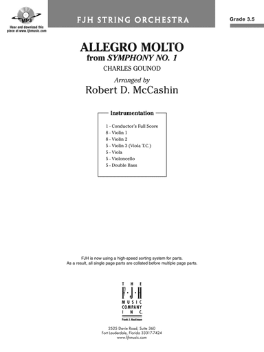Allegro Molto from Symphony No.1: Score