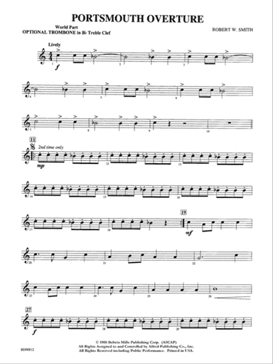 Portsmouth Overture: WP 1st B-flat Trombone T.C.