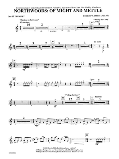 Northwoods: Of Might and Mettle: 2nd B-flat Trumpet