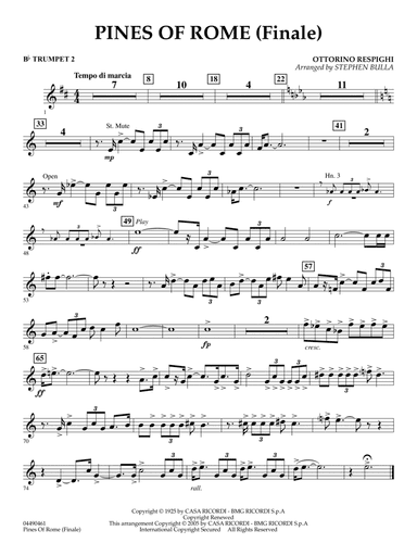 The Pines of Rome (Finale) (arr. Stephen Bulla) - Bb Trumpet 2
