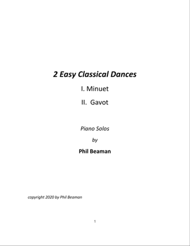 2 Easy Classical Dances-piano solos