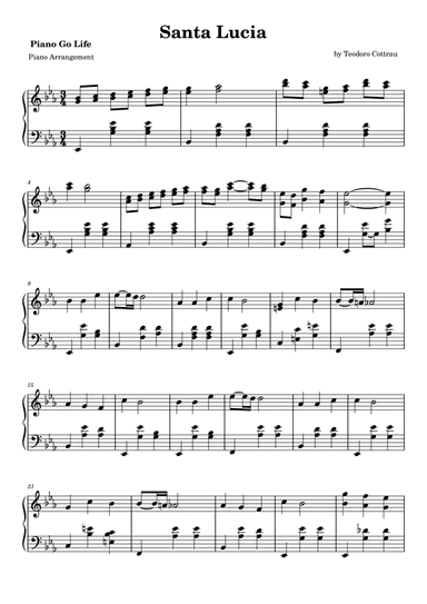 Santa Lucia Piano Arrangement
