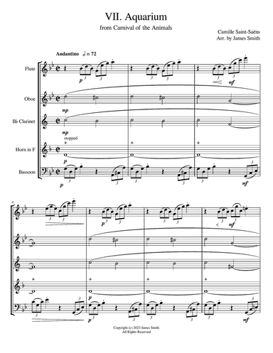 Aquarium (Saint-Saens) for Woodwind Quintet