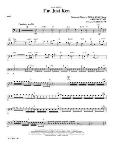 I'm Just Ken (from Barbie) (arr. Mac Huff) - Bass