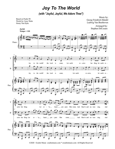 Joy To The World (with "Joyful, Joyful, We Adore Thee") (Duet for Tenor and Bass Solo)